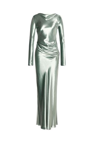 Abito lungo in velluto lucido verde ALBERTA FERRETTI | A040466450375